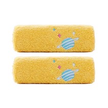 컬라피 캐릭터 자수 핸드 고리 수건, 옐로우, 2개