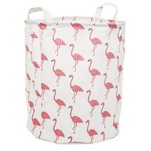 린넨 접이식 빨래 바구니, 화이트