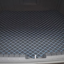 아이빌 4D 입체퀼팅 가죽트렁크매트, 디올뉴 그랜저 GN7 하이브리드, 블랙 + 블루 스티치