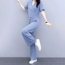 MA 브이넥 반팔 미시 상하의 세트