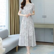 아뗄릭 빅사이즈 쉬폰 그리드 여름 롱 원피스 01953