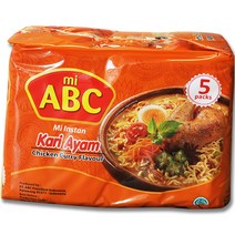 ABC 미 인스턴트 카리아얌 치킨커리향 라면 75g, 5개