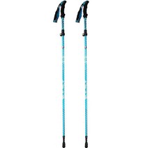 제이엔케이 5단 접이식 등산스틱 2p+ 스틱케이스 2p 세트, 하늘(스틱)