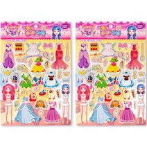 스튜디오8 큐티팝걸즈 동화나라 빅샤인 스티커 2p, 혼합색상