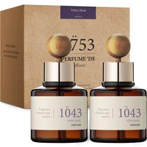 메르헨트 퍼퓸 드 차량용 디퓨저 80ml 본품 2p + 우드볼 2p 세트, 화이트머스크, 1세트