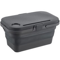 2IN1 캠핑수납박스 & 간이테이블, 그레이, 1단