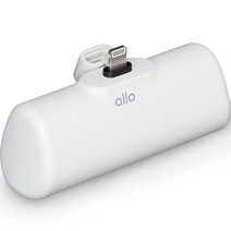 알로코리아 무선 도킹형 일체형 미니 보조배터리 5000mAh 애플8핀, allo500DL, 화이트