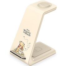 만렙 디즈니 에디션 3in1 무선 충전기 갤럭시워치 거치대, 곰돌이 푸 클리식 허니, 1개