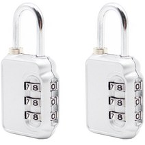트래블큐브 다용도 3다이얼 안전 자물쇠 실버, 2개