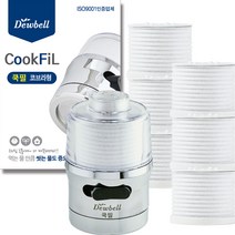 듀벨 쿡필 실버 화이트 코브라형 + 쿡필 카본 리필 필터 6p 세트, 1세트, 1세트