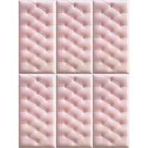 룸마인 접착식 폼블 벽 매트 쿠션 70cm x 35cm x 두께 5mm, 04 핑크, 6개