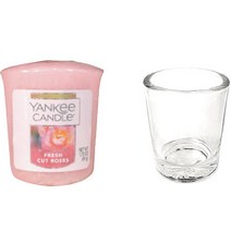 양키캔들 보티브 캔들 49g + 홀더 세트, 프레쉬컷로즈, 1세트