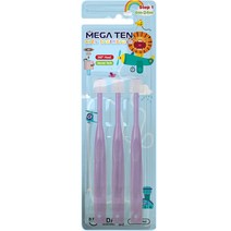 메가텐 키즈 360 칫솔 플레인 1단계, 연보라, 3개입, 1개