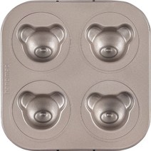 아노마드 아기 곰돌이 모양 마들렌틀 팬 4구, 1개