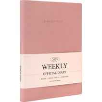 인디고 2024 오피셜 12M 위클리 B6 다이어리, 로즈핑크, 1개