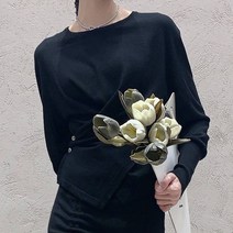 페이퍼먼츠 여성용 벨리 크로스 랩 니트 티셔츠 06748