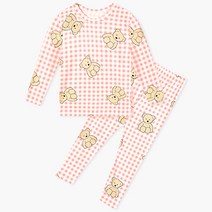 유니프랜드 아동용 베어프렌즈 피치웜 9부 내의 세트