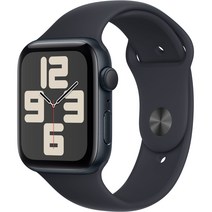 Apple 2023 애플워치 SE 2세대 알루미늄 케이스, 44mm, GPS, 미드나이트 / 미드나이트 스포츠 밴드, M/L