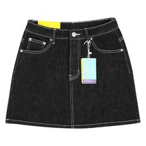 플랜데이 여성용 쫀득 스판 빈티지 생지 데님 미니 스커트 숏