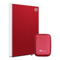 씨게이트 ONE TOUCH 외장하드 + 파우치, 2TB, Red