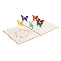 이음드림 3D 무지개 나비 입체 팝업카드, 레인보우, 1개