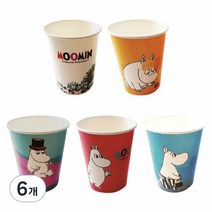 무민 5종 컬러 종이컵 270ml, 50개입, 6개