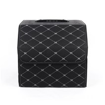 지엠지모터스 발터 가죽 차량용 트렁크정리함, 화이트 스티치