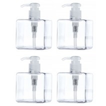 마켓에이 미니멀 펌프 공병 디스펜서 250ml, 4개, 투명