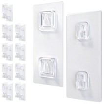 피키픽스 접착식 후크 2구 스티커, 10개, 반투명