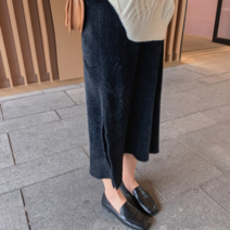 레몬소울 보나 트임 니트 밴딩 스커트