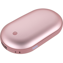 도매창고 휴대용 USB 충전식 럭키 스타 손난로 보조 배터리 오각별 양면 미니 핫팩, 핑크