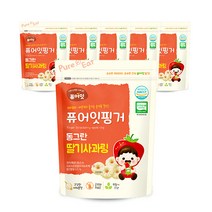 퓨어잇 핑거 동그란 야채링 40g, 딸기사과, 6개입