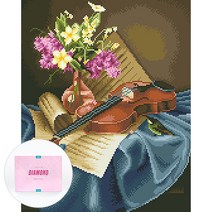 디클레어 액자 캔버스형 보석십자수 DIY 키트 40 x 50 cm, 1개, 바이올린