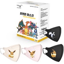 어린숨 엣지 포켓몬 아트 전설 환상을 찾아라 심볼 마스크 아동용 소형 3종 x 10p + 랜덤발송 세트, 1세트, 이브이