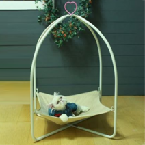 타이니테일 하트 해먹 애완침대 HJP 10008, 화이트 + 베이지, 1개