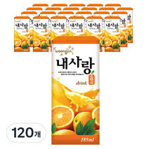 웅진 내사랑 오렌지 드링크팩, 185ml, 120개