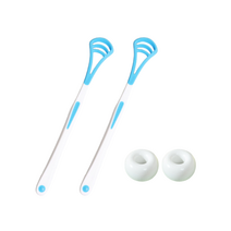 리빙홈디테일 고급 혀클리너 블루 + 칫솔꽂이, 2세트