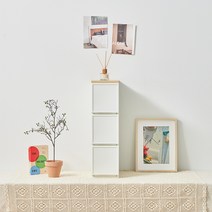 씨밀렉스 래폴드 모듈서랍장 200 슬림 3단 L, 무디파스텔 화이트, 1개