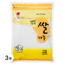 뚜레반 국내산 쌀가루, 1kg, 3개