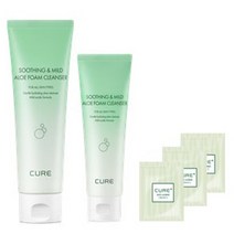 김정문알로에 큐어 수딩 앤 마일드 폼 클렌저 120ml + 40ml + 체험키트 랜덤발송 3p 세트, 1세트