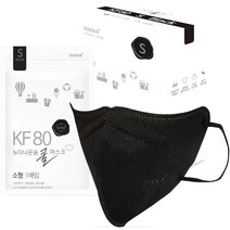다나마스크 뉴다나온숨 쿨마스크 소형 KF80, 검정색, 1개, 30개입