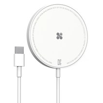 스피디 아이폰 맥세이프 15W 고속 무선 충전기 1.5m, 화이트, 1개