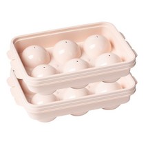나누담 하이볼 아이스볼 얼음트레이 6cm 왕 얼음틀 6구 2개, 03 핑크
