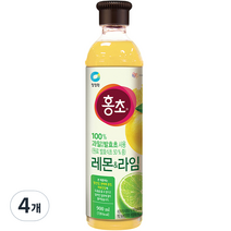 청정원 홍초 레몬&라임, 900ml, 4개