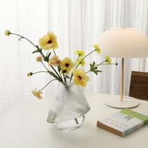 삼호유리 빗살무늬 원뿔 유리화병, 단일색상(SH17030)