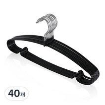 네이쳐리빙 논슬립 코팅 옷걸이, 블랙, 40개
