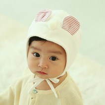 무슈 유아공용 꼬망 포인트귀 파일럿 모자