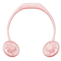 구스페리 듀얼 넥밴드 선풍기, MER-FAN-001, 핑크