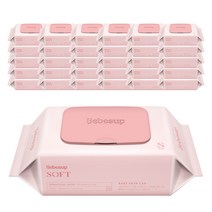 베베숲 소프트 아기물티슈 휴대캡형 60평량, 80매, 50개