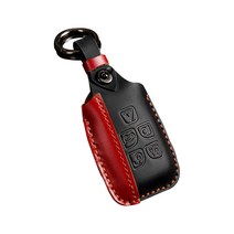 크로니클 재규어 랜드로버 가죽 키 케이스 XE / XF / XJ / E페이스 / F페이스, 블랙레드